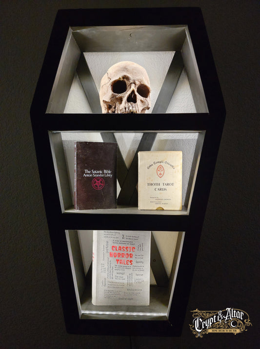 Coffin Shelf with LED Lighting - Vintage Black