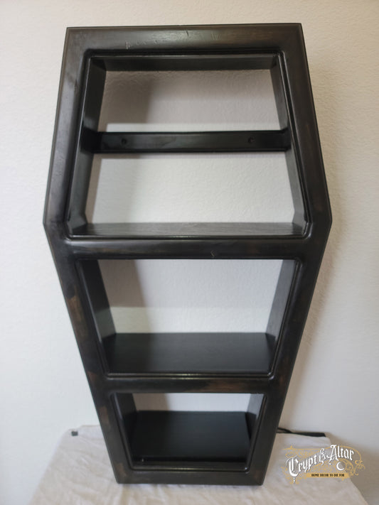 The Coffin Shelf w/LED Lighting V2 Medium - Vintage Black