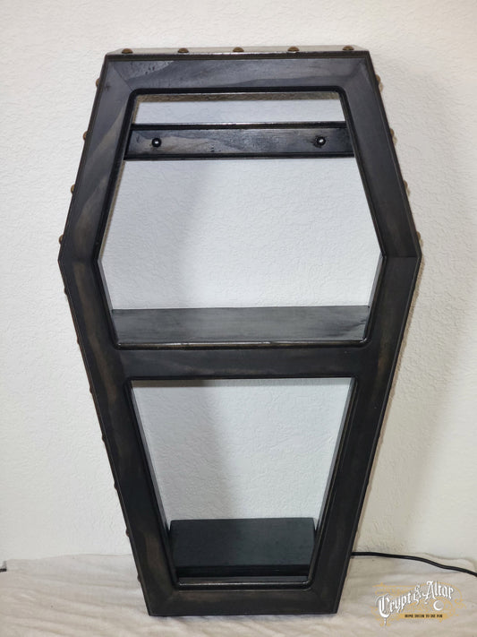 The Coffin Shelf w/LED Lighting V2 Small - Vintage Black
