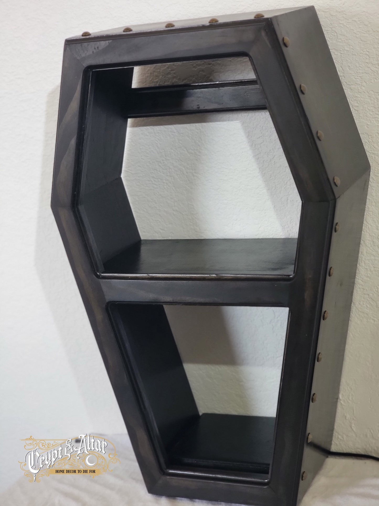 The Coffin Shelf w/LED Lighting V2 Small - Vintage Black